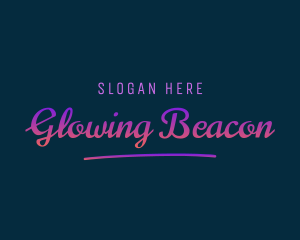 Neon Glow Script logo design