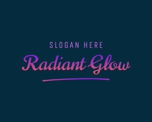 Neon Glow Script logo design