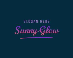 Neon Glow Script logo design