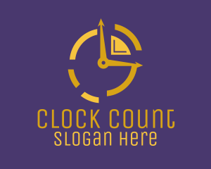 Golden Clock Time logo design