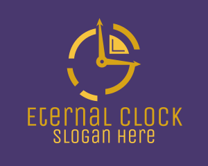 Golden Clock Time logo design