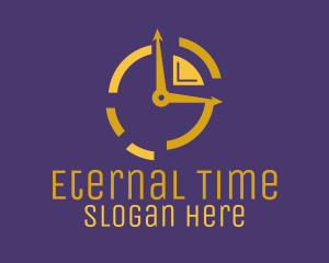 Golden Clock Time logo design