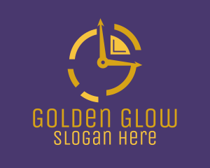 Golden Clock Time logo design