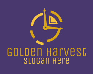 Golden Clock Time logo design