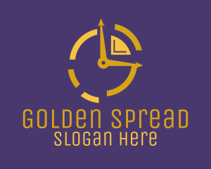 Golden Clock Time logo design