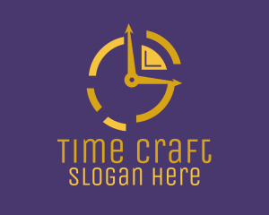 Golden Clock Time logo design