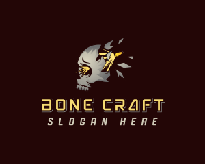 Bullet Shooting Skull logo design