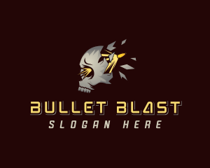 Bullet Shooting Skull logo design