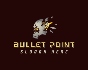 Bullet Shooting Skull logo design