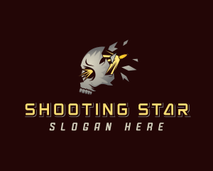 Bullet Shooting Skull logo design