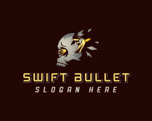 Bullet Shooting Skull logo