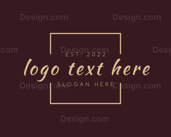 Golden Cursive Square Logo