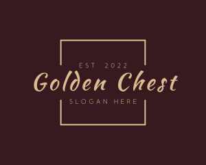 Golden Cursive Square logo design