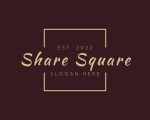 Golden Cursive Square logo design