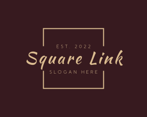 Golden Cursive Square logo design