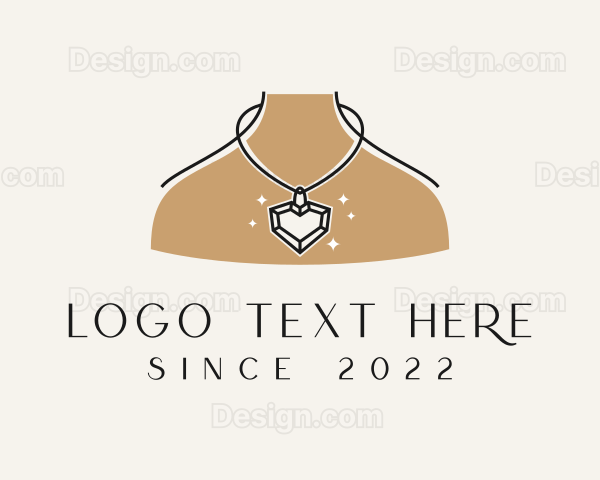 Woman Necklace Jeweler Logo