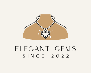 Woman Necklace Jeweler logo design