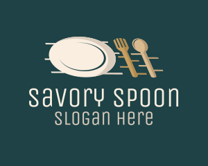 Plate Fork Spoon logo design