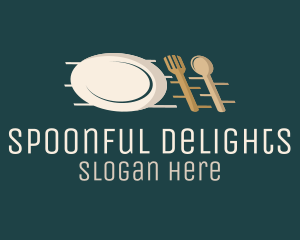 Plate Fork Spoon logo design