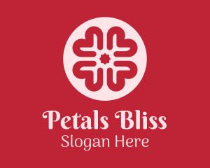 Heart Flower Petals  logo design