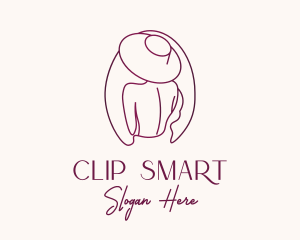 Pink Hat Lady Stylist logo design