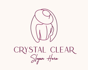 Pink Hat Lady Stylist logo design