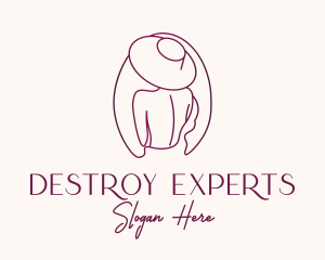 Pink Hat Lady Stylist logo design