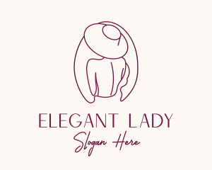 Pink Hat Lady Stylist logo design