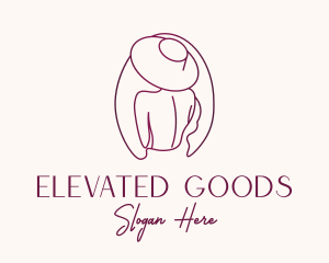 Pink Hat Lady Stylist logo design