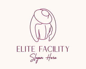 Pink Hat Lady Stylist logo design