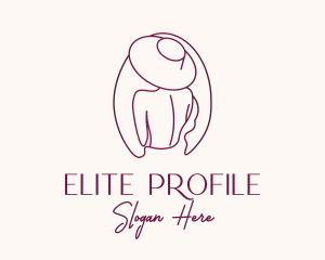 Pink Hat Lady Stylist logo design