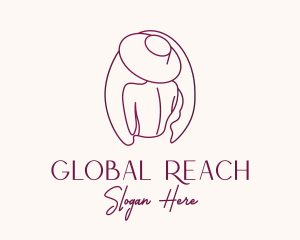 Pink Hat Lady Stylist logo design