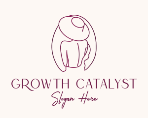 Pink Hat Lady Stylist logo design