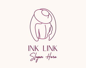 Pink Hat Lady Stylist logo design