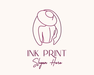 Pink Hat Lady Stylist logo design