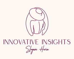 Pink Hat Lady Stylist logo design