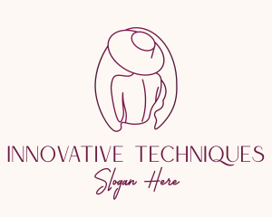 Pink Hat Lady Stylist logo design