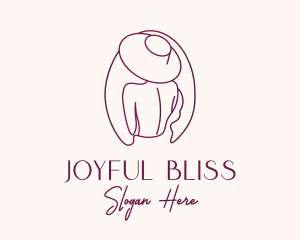 Pink Hat Lady Stylist logo design