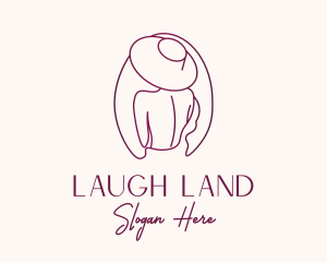 Pink Hat Lady Stylist logo design