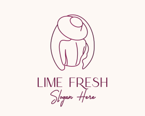 Pink Hat Lady Stylist logo design