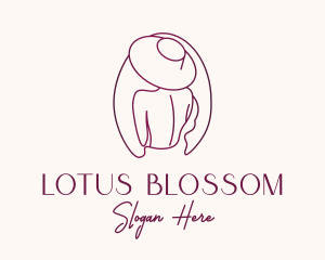 Pink Hat Lady Stylist logo design