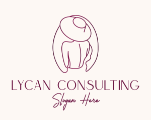 Pink Hat Lady Stylist logo design