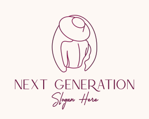 Pink Hat Lady Stylist logo design