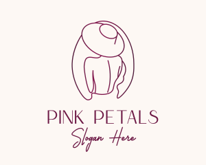 Pink Hat Lady Stylist logo design