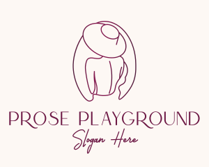 Pink Hat Lady Stylist logo design