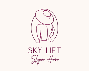 Pink Hat Lady Stylist logo design