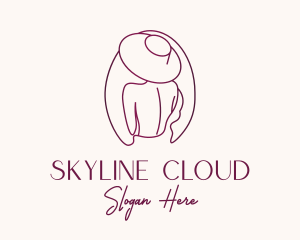 Pink Hat Lady Stylist logo design