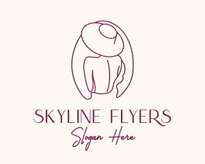 Pink Hat Lady Stylist logo design