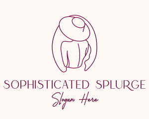 Pink Hat Lady Stylist logo design