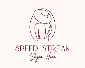 Pink Hat Lady Stylist logo design